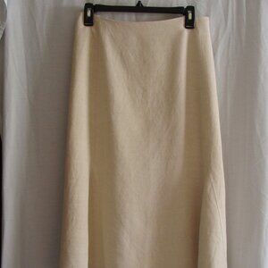 AVENUE Light Beige Unlined LINEN Blend A-LINE SKIRT Sz 18